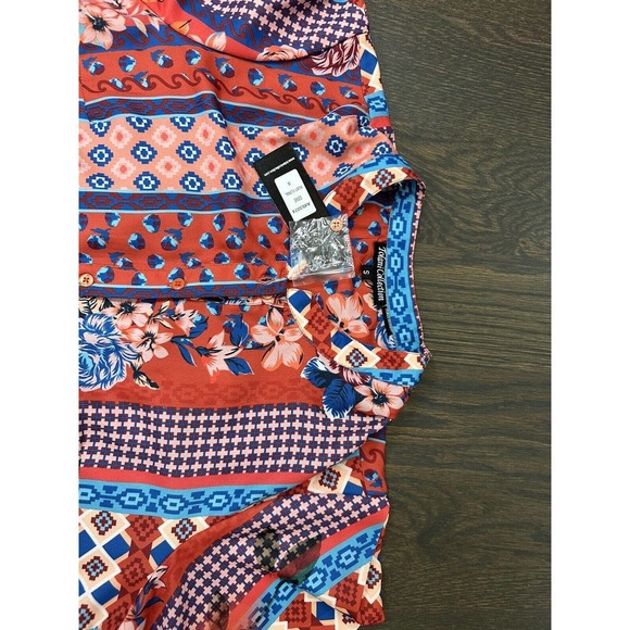 NWT~  Tolani Collection Long-Sleeve Tunic with Tie Gene Rust Floral~‎ S - Picture 7 of 7